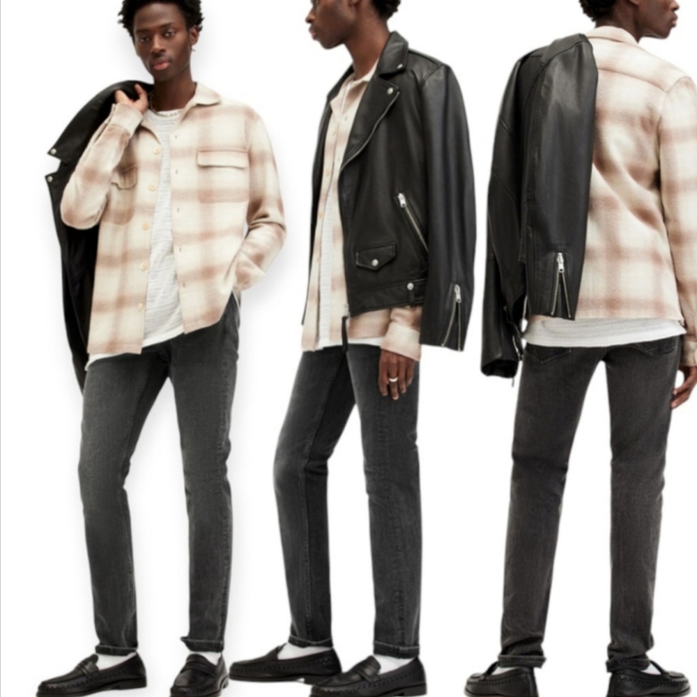 All Saints Gray Cigarette Skinny Jeans